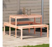 Tavolo da Picnic in Legno Massello di Douglas 110x134x75 cm per Esterno, Robusto e Resistente alle Intemperie, Ideale per Giardino Terrazza Veranda, Design a Doghe Antiacqua, Capacità 110 kg