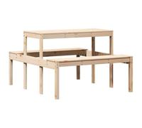 Tavolo da picnic in legno massiccio pino 110x134x75 cm | Pino massiccio, vassoio doghe, esterno terrazza giardino, 110 kg per seduta, design rustico