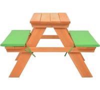Tavolo da picnic per bambini con panche 89×79×50 cm in legno massiccio di abete