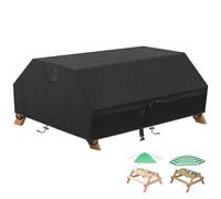 Tavolo da picnic per bambini, impermeabile, copertura protettiva per seggiolino per bambini, per esterni, in legno, 420D, tessuto Oxford antivento, anti-UV, 96 W x 92D x 50 Hcm