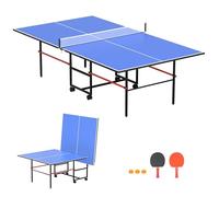 Tavolo da ping pong di medie dimensioni da 2,4 m, pieghevole, professionale, per interni ed esterni, con rete, 2 racchette da ping pong e 3 palline, perfetto per sale giochi in famiglia
