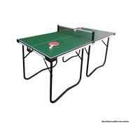 Tavolo da Ping Pong Pieghevole con Tendirete Salvaspazio con Maniglie di Trasporto Verde