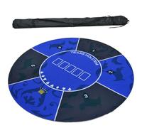 Tavolo da poker portatile, Tappetino da poker in gomma Texas Hold'em for 6 giocatori con borsa for il trasporto, blu, dimensioni multiple(0.6 x 0.6 M)
