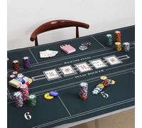 Tavolo da poker portatile, Tappetino da poker Texas Hold'em con borsa for il trasporto, pieghevole, varie misure, verde, 8-10 giocatori(1.8 x 0.9 M)