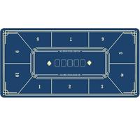 Tavolo da poker portatile, Tappetino da poker Texas Hold'em in gomma 2 mm impermeabile con borsa for il trasporto multicolore multi-dimensione(Blu,Small)