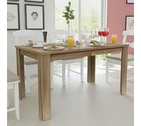 Tavolo da pranzo 140 x 80 x 75 cm, colore rovere, robusto materiale in legno per la sala da pranzo, tavolo da cucina contemporaneo, facile da pulire