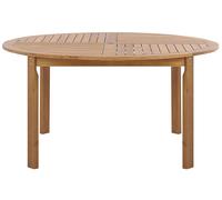 Tavolo da Pranzo a Doghe in Legno Acacia Chiaro Piano Rotondo 150 cm Tolve