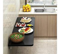 Tavolo da pranzo a parete mobile a parete a parete con ripiani pieghevoli per pranzo per la cucina Cafe Office Home Office Camera sospesa per computer con libreria in legno Nero 100x20cm Beauty Comes