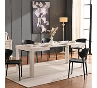 Tavolo da Pranzo Allungabile Fino a 6 Posti 120-200cm Bianco Cucina Estensibile