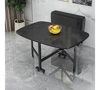 Tavolo da pranzo allungabile in legno con ruote universali, salvaspazio, design DropLeaf per un uso versatile in ristoranti, salotti o terrazze, elegante e funzionale