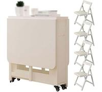 Tavolo da pranzo allungabile in legno per 4 mobili da cucina pieghevole set con sedie salvaspazio soluzione perfetta per piccoli spazi