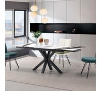 Tavolo da pranzo allungabile rettangolare in pietra nero 140x90x75 - Corallo