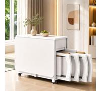 Tavolo da Pranzo Allungabile Set con 4 Sedie e Ruote | Design regolabile e facile da spostare ideale for organizzare gli spazi in casa appartamento o ufficio.