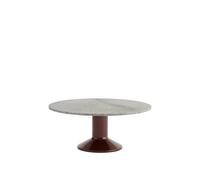 Tavolo da Pranzo Center Ø90 Marmo Grigio /Rosso Scuro
