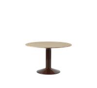 Tavolo da Pranzo Centrale Muuto Ø120 Rovere oliato/Rosso Scuro