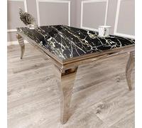 Tavolo da pranzo con piano in pietra sinterizzata in marmo - Elegante set da pranzo per un look sofisticato