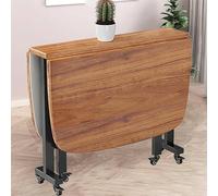 Tavolo da pranzo con ruote, pieghevole, salvaspazio, in legno, allungabile, rettangolare, design per piccoli spazi, mobili da pranzo mobili