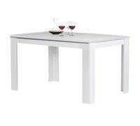 BAKAJI Tavolo Sala da Pranzo Cucina Forma Rettangolare Design Moderno in Legno MDF Finitura in Melammina Dimensione 120 x 80 x 74 cm Arredamento Casa (Bianco)