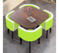Tavolo da pranzo da 80 x 80 cm, con 4 sedie, scrivania per ufficio e riunioni, con superficie Cipri, cuscinetti antiscivolo, perfetto per casa e ufficio (DF133)