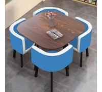 Tavolo da pranzo da 80 x 80 cm, con 4 sedie, tavolo da riunione per ufficio, superficie Cipri, cuscinetti antiscivolo, design moderno, per casa e ufficio
