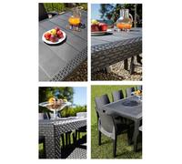 Tavolo da pranzo da esterno Queen con effetto rattan - Antracite - 220 x 90 x 72 cm