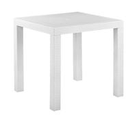 Tavolo da Pranzo da Giardino 4 Posti Quadrato 80 x 80 cm Bianco Fossano