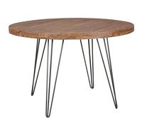 Tavolo da pranzo di design BAGLI rotondo Ø 120 x 78 cm Sheesham legno massello | tavolo da pranzo marrone | tavolo per sala da pranzo tavolo cucina 4 persone