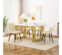 Tavolo da pranzo di lusso leggero 120x7 0x74 struttura semplice e moderna in metallo cm con gambe in metallo adatto per soggiorno sala da pranzo Golden