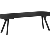 Tavolo Da Pranzo Domingo Allungabile Rotondo 100-250Cm Nero Metallo 12 Persone