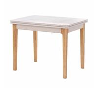 Tavolo da pranzo espandibile in legno - Tavolo pieghevole in legno con piano in marmo bianco - Tavoli piccoli da 4 a 6 posti - Design elegante e compatto per sala da pranzo o cucina