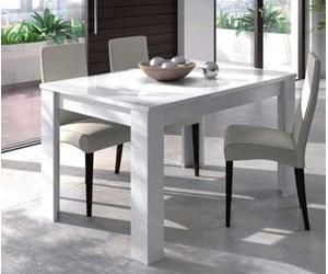 TAVOLO DA PRANZO ESTENSIBILE KENDRA IN KIT CM.90X140/190X78H BIANCO LUCIDO