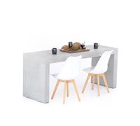 Tavolo da pranzo Evolution 180x60, Grigio Cemento con Due Gambe