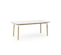 Tavolo da Pranzo Form 95 x 200 cm Bianco/ Quercia
