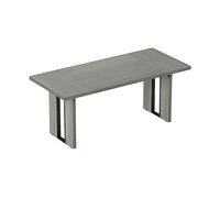 HOMCOM Tavolo da Pranzo in Stile Industriale per 8 Persone max, in Legno e Acciaio, 180x80x75 cm, Grigio Aosom Italy
