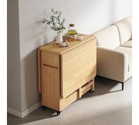 Tavolo da pranzo in legno massello allungabile e pieghevole con 4 sedie - Impermeabile/antigraffio, mobile con ruote, multiuso for cucina, sala da pranzo, soggiorno, ristorante