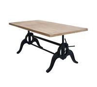 Tavolo da pranzo in legno massello e ferro regolabile in altezza Industrial Style