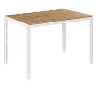 Tavolo da pranzo in MDF e metallo 120 x 70 cm Marrone chiaro e bianco Mann