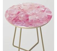 Tavolo da pranzo in quarzo rosa con look moderno, 106 x 107 cm, in quarzo rosa, piano del tavolo centrale per divano | Tavolo da patio in resina epossidica per decorazione da giardino, piano di lavoro