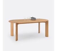 Tavolo da pranzo in rovere massiccio, 6-8 coperti, ELMO Beige 8 persone