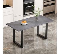 Tavolo da pranzo in stile industriale, tavolo da pranzo rettangolare, tavolo da caffè ricreativo, moderno semplice tavolo da pranzo in ferro, grigio