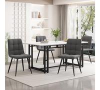 Tavolo da pranzo leggero di lusso, 140 x 80 cm, struttura in metallo, tavolo da pranzo rettangolare in stile moderno, con gambe in metallo, per sala da pranzo, soggiorno