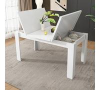 Tavolo da pranzo moderno con spazio nascosto tavolo pieghevole multifunzionale rettangolare per cucina soggiorno studio struttura MDF facile montaggio design compatto mobili casa