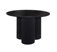 Tavolo da pranzo moderno, rotondo, 120 cm, effetto legno, colore: nero