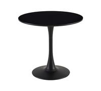 Tavolo da pranzo moderno rotondo 70 x 70 cm, Small Kitchen & Living Room Furniture, Stylish Black Dining Table for Balcony, Dining Room, and Lounge Areas.