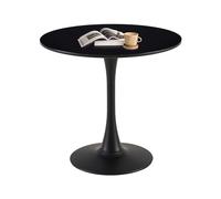 Tavolo da pranzo moderno rotondo 70 x 70 x 73 cm, Thickened Kitchen Table for Dining Room, Living Room, Balcony, Caffè - Stylish Black Home Furniture