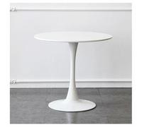 Tavolo da pranzo moderno rotondo a tulipano, 50 cm, bianco, in MDF, per piccola cucina e soggiorno, mobile compatto salvaspazio per sala da pranzo