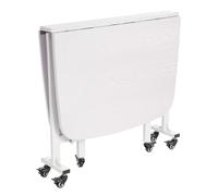 Tavolo da pranzo multifunzione, pieghevole con 6 ruote, tavolo da pranzo, tavolo da cucina, ristorante, in pino massiccio, bianco, 120 x 80 x 75 cm, tavolo pieghevole a 3 scomparti (120 x 80 x 75 cm)