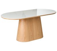 Beliani Tavolo da pranzo ovale 180 x 90 cm Gamba in legno MDF impiallacciato frassino Finitura