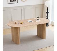 tavolo da pranzo ovale conferenza MDF Texture della venatura del legno Marrone