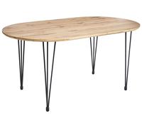 Tavolo da pranzo ovale moderno industriale con gambe in metallo a forcina Marron